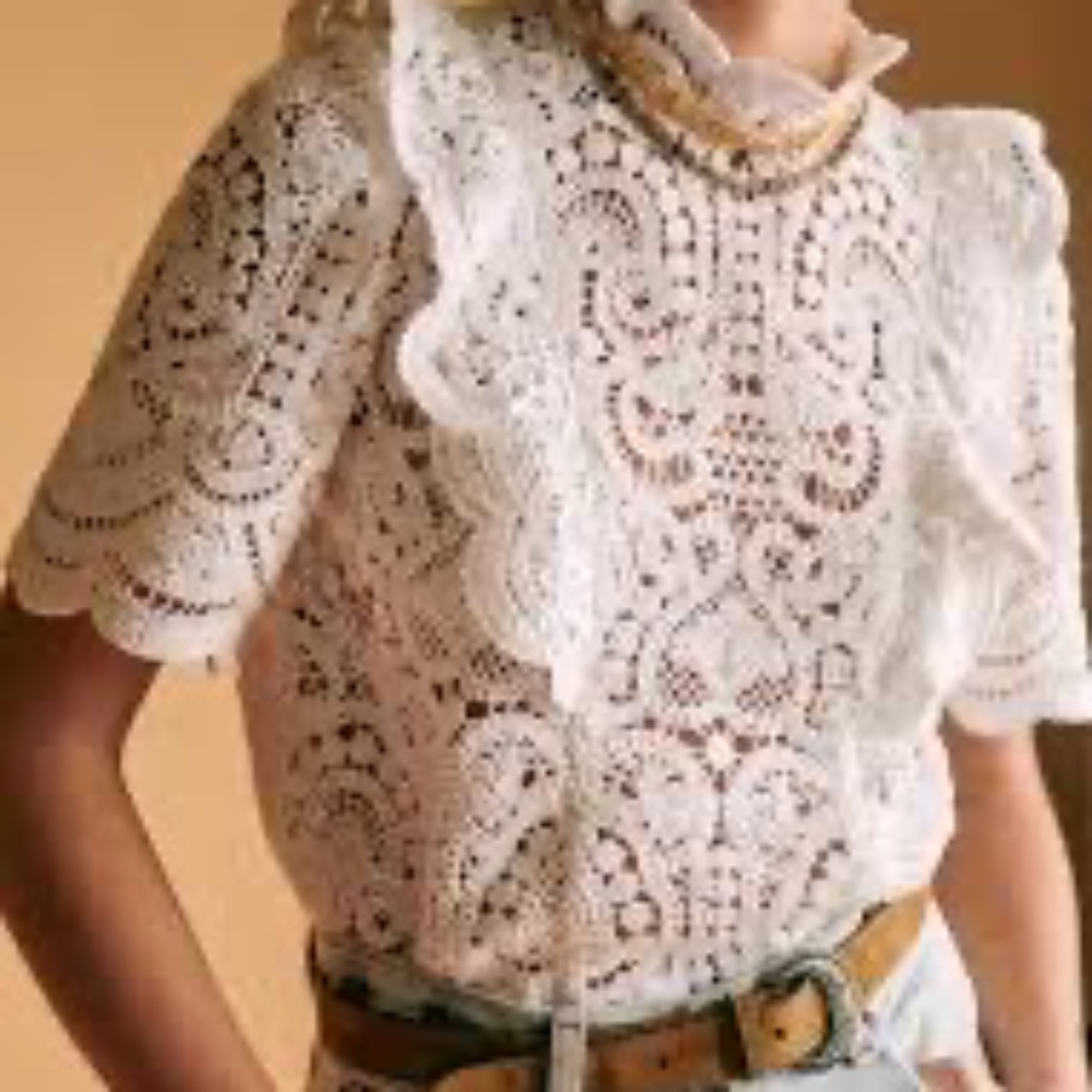 Elegant White Lace Women's Top